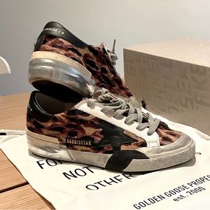 Golden Goose Leopard Superstar Sneakers
